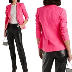 Derek Lam 10 Crosby Allie Single Breasted Hot Pink Blazer Cotton Blend 12 Barbie